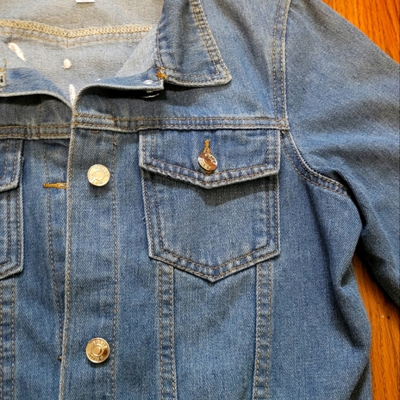 Davids bridal denim Jean jacket RN#84270 CA#56206 size small Medium wash - Picture 9 of 16